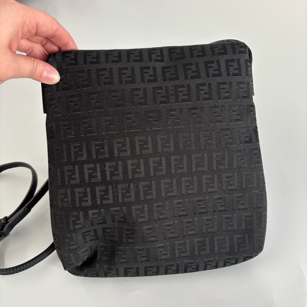 FENDI 2007 ZUCCA CROSSBODY BAG — BLACK FF CANVAS - Picture 2 of 8